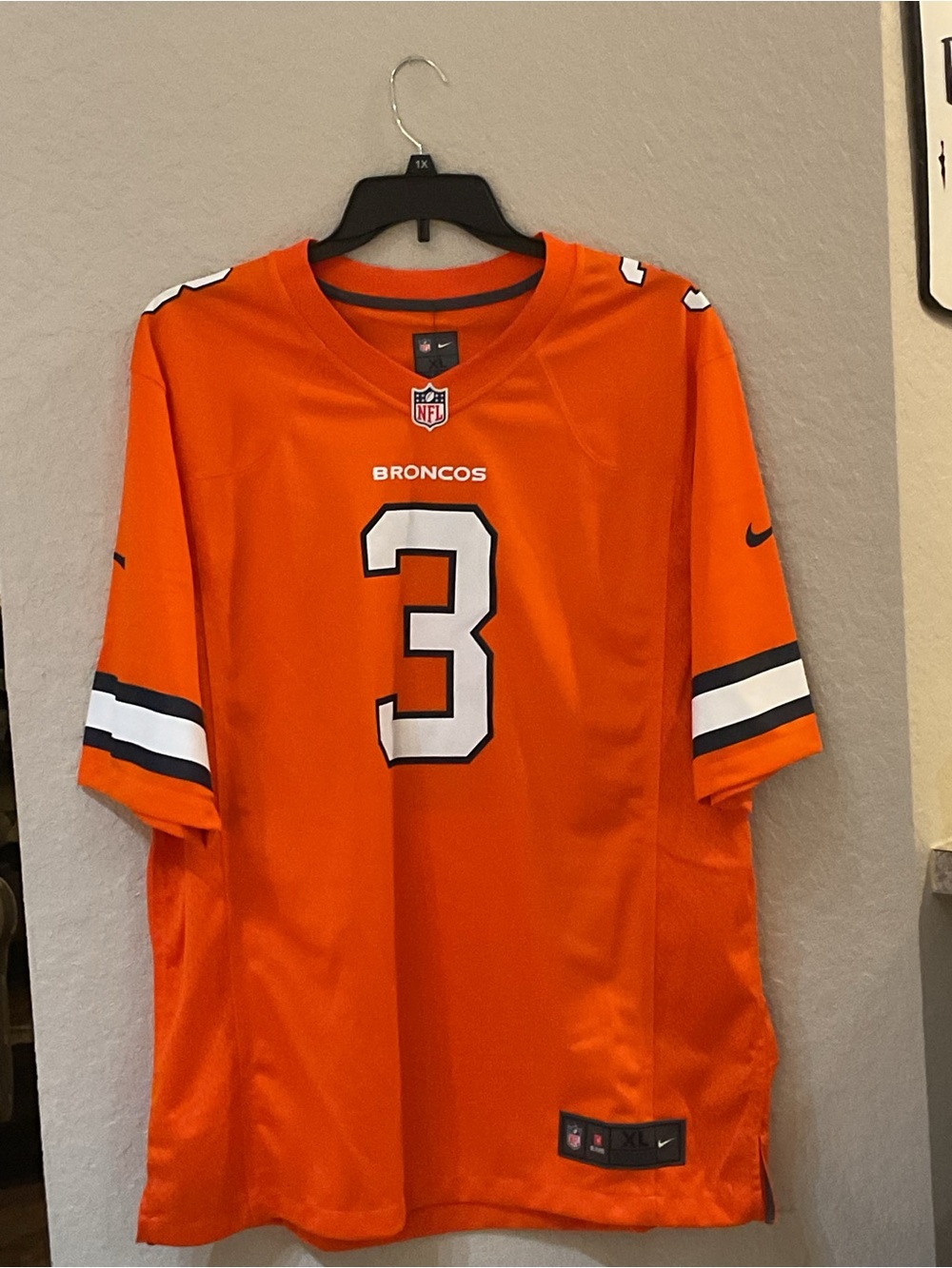 Nike Denver Broncos Russell Wilson #3 Alternate Orange Game Jersey XL L35